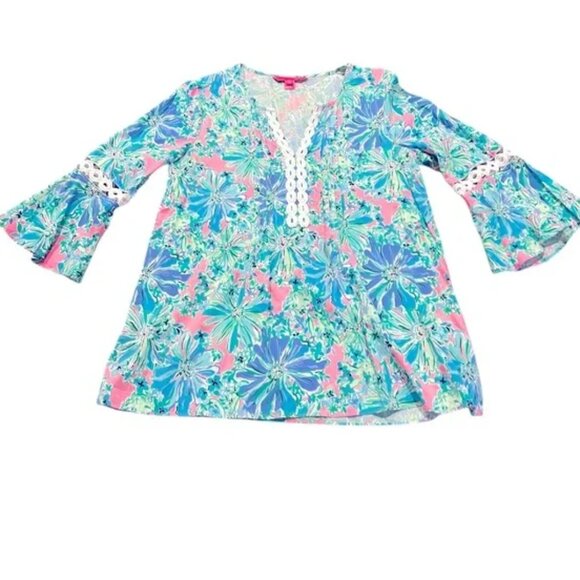Lilly Pulitzer size XL Hollie Tunic Good Hare Day - Picture 2 of 3